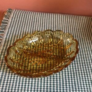 Vintage Amber divided dish